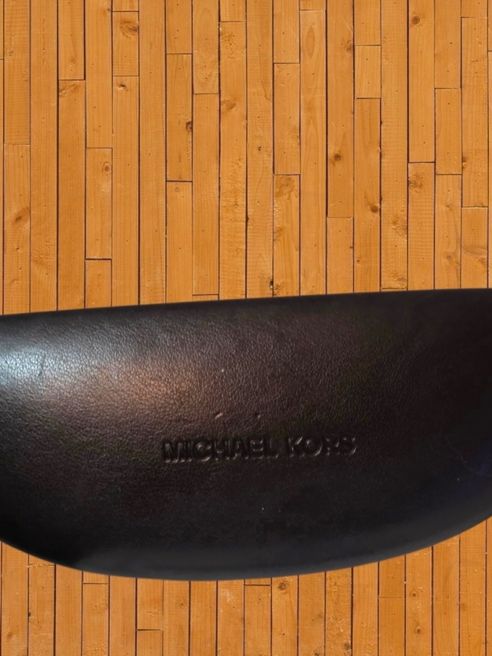 Michael Kors Eyeglass Case Dark Brown Hard Shell Sunglasses Case Logo Leather - Picture 7 of 7